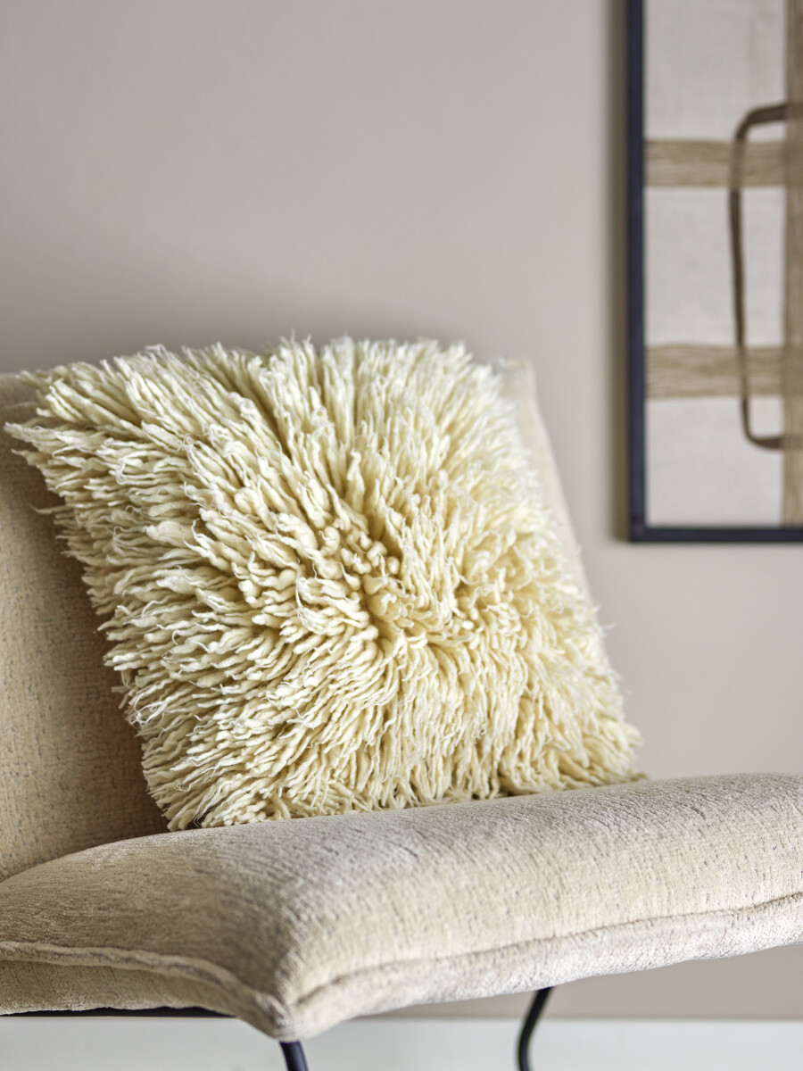 Bloomingville - Star Pude - Natur - Uld - 45X45 Cm