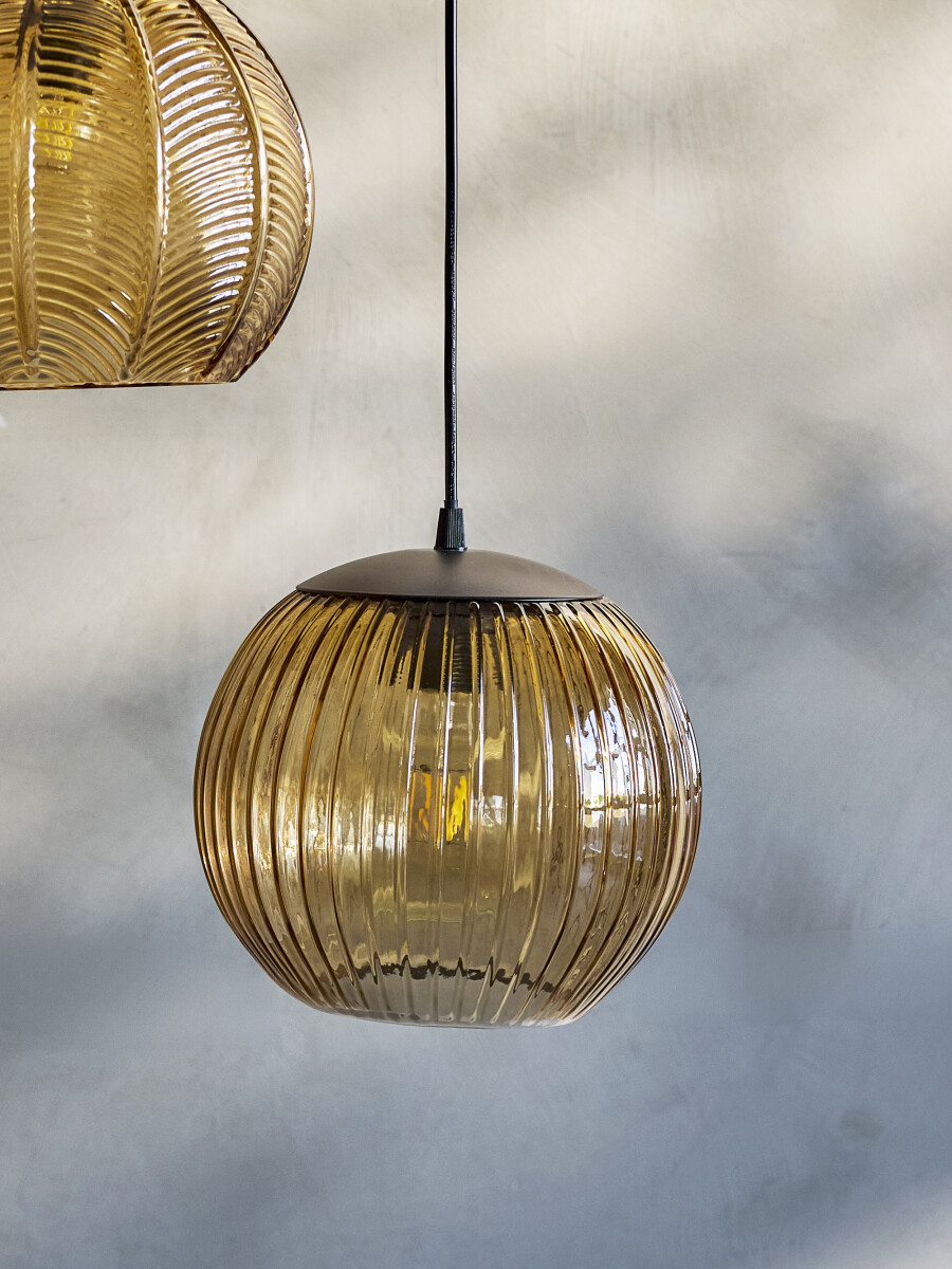 Bloomingville - Sybia Pendel Lampe - Brun - Glas - Ø 23 Cm