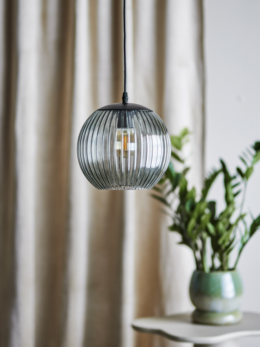 Bloomingville - Sybia Glas Pendel Lampe - Grå