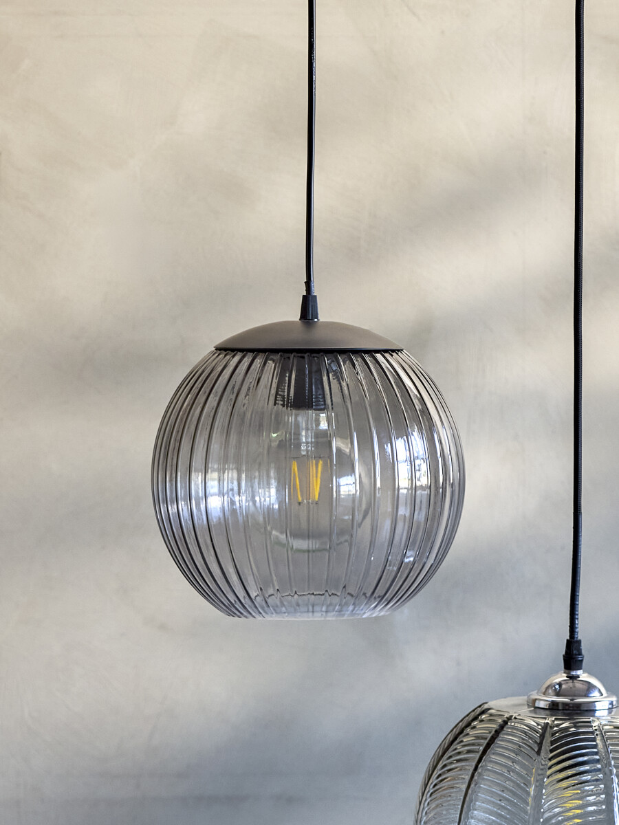 Bloomingville - Sybia Glas Pendel Lampe - Grå