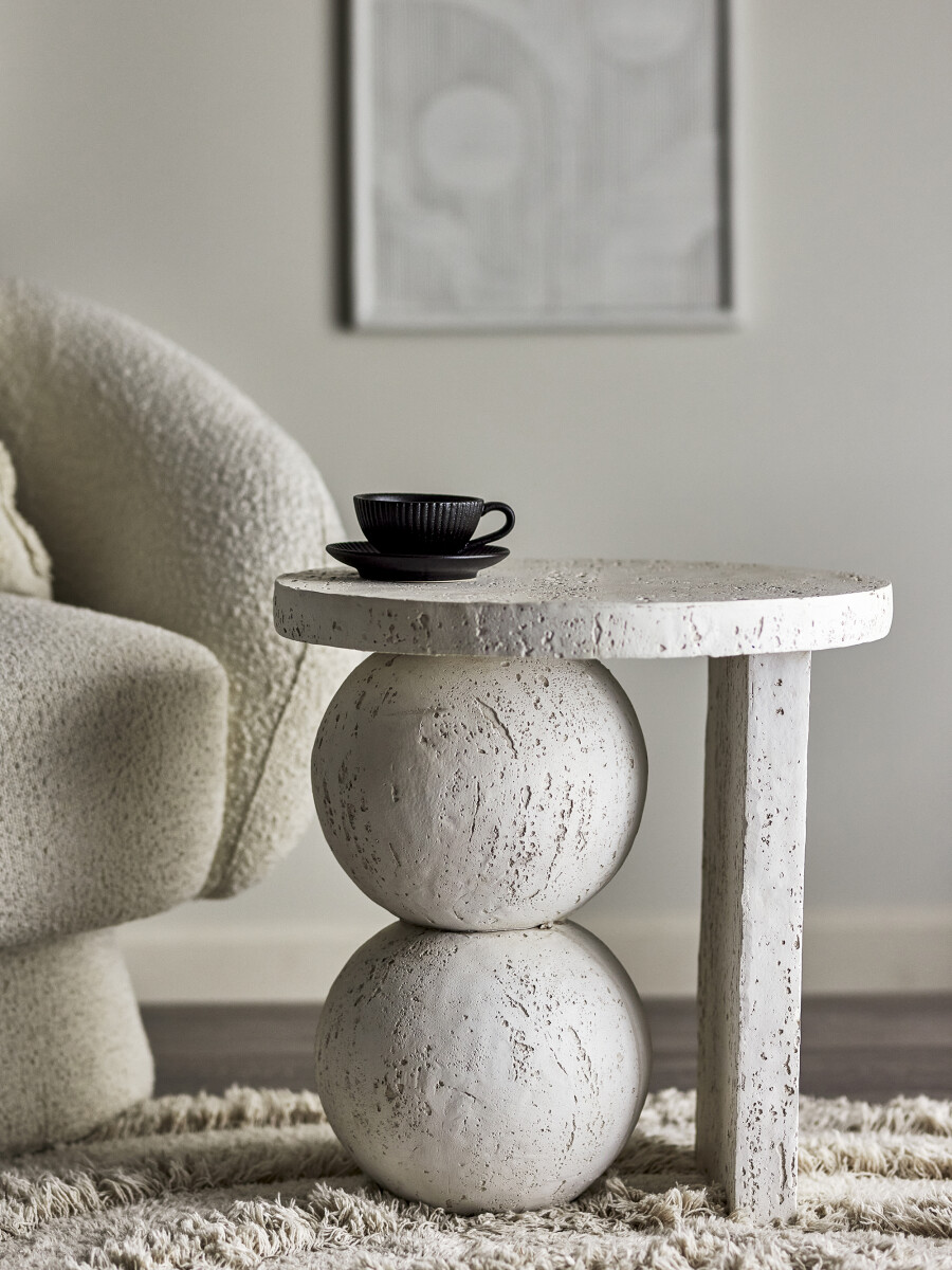 Bloomingville - Tally Sidebord - Hvid - Resin - 46X46 Cm