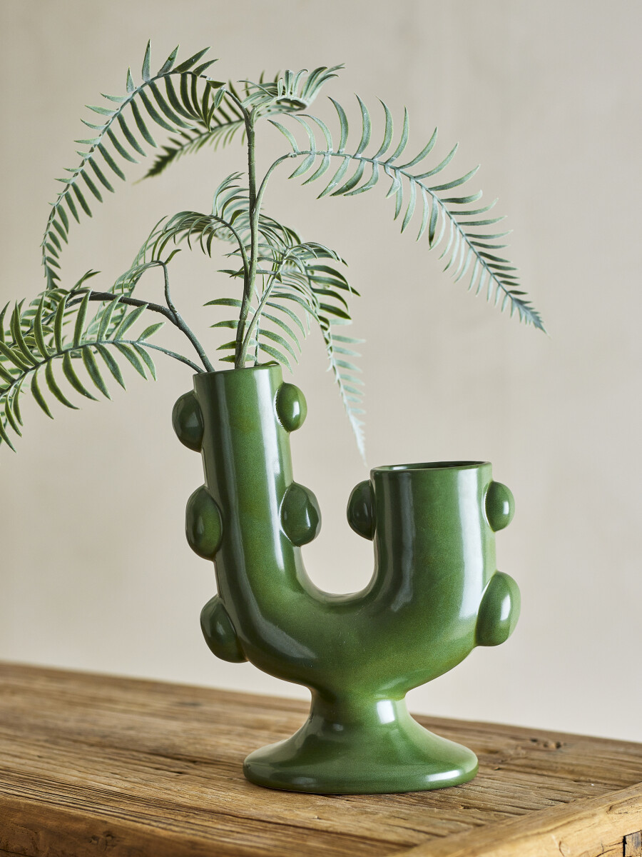 Bloomingville - Tanu Vase - Grøn - Stentøj