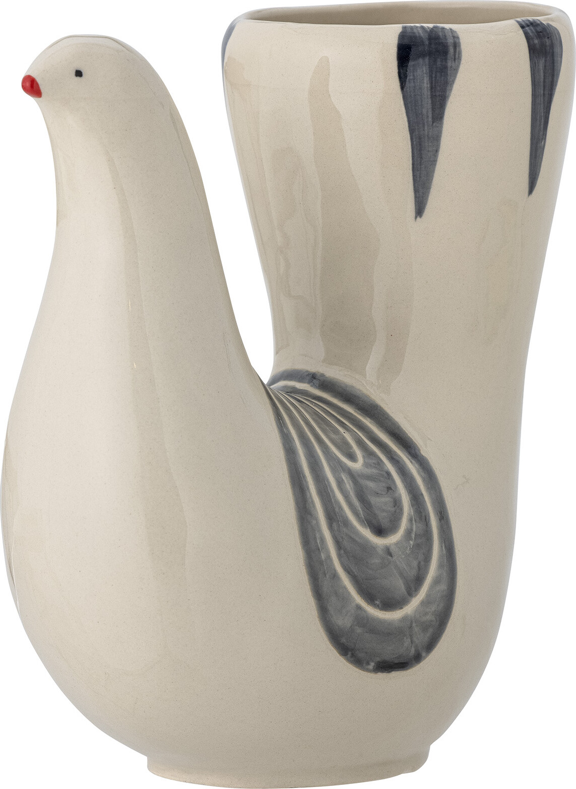 Bloomingville - Trudy Vase - Hvid - Stentøj Keramik - H 19 Cm