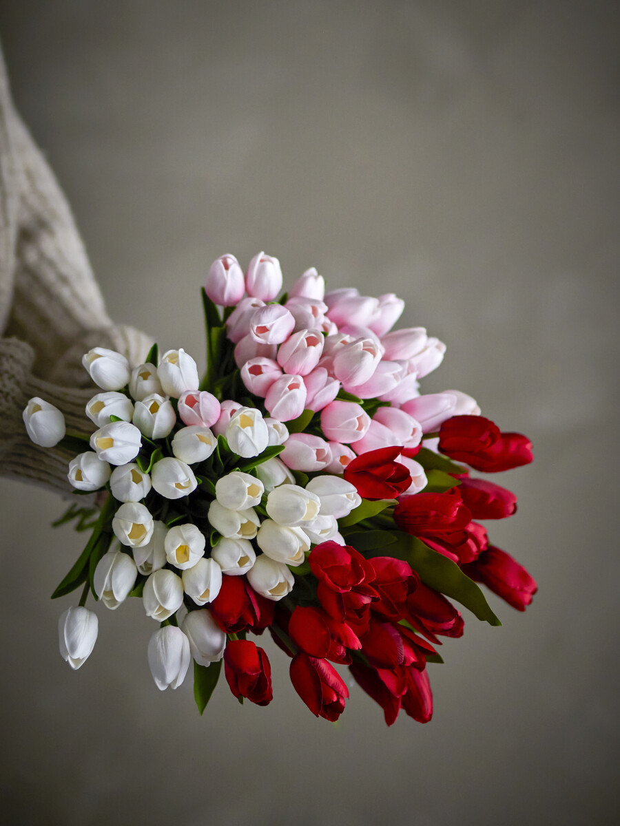 Bloomingville - Tulip Buket - Hvid - Kunstige Blomster