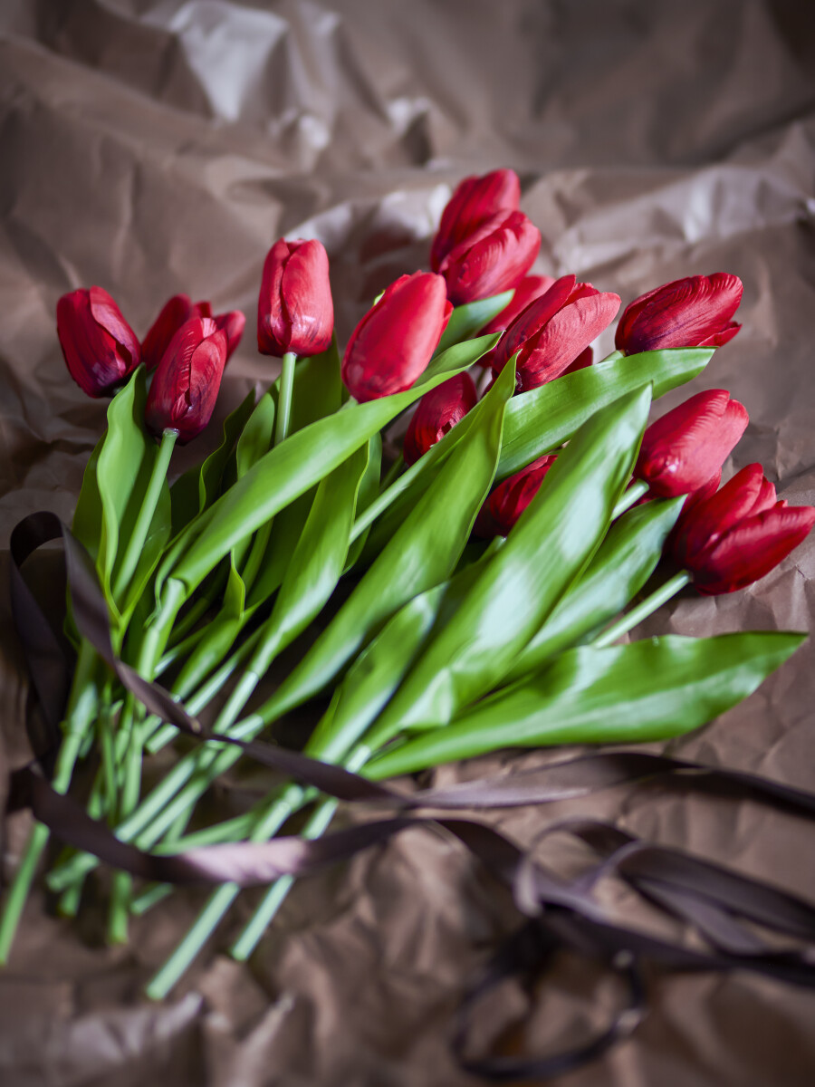 Bloomingville - Tulip Buket - Rød - Kunstige Blomster