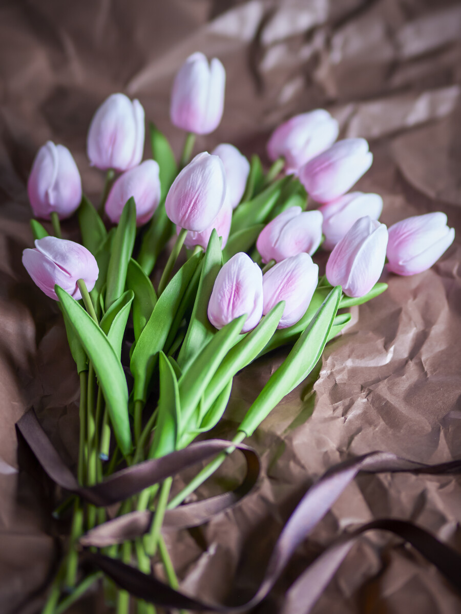 Bloomingville - Tulip Buket - Rosa - Kunstige Blomster