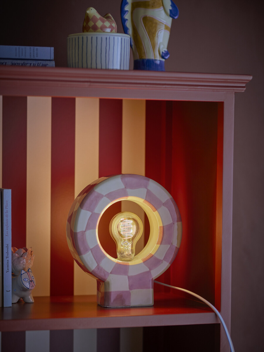 Bloomingville - Vialini Bordlampe - Rosa - Stentøj Keramik