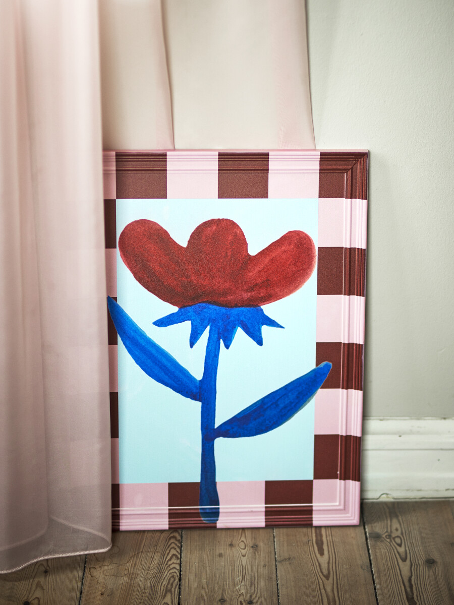 Bloomingville - Vinia Plakat Med Ramme - 40X53 Cm - Fyrretræ