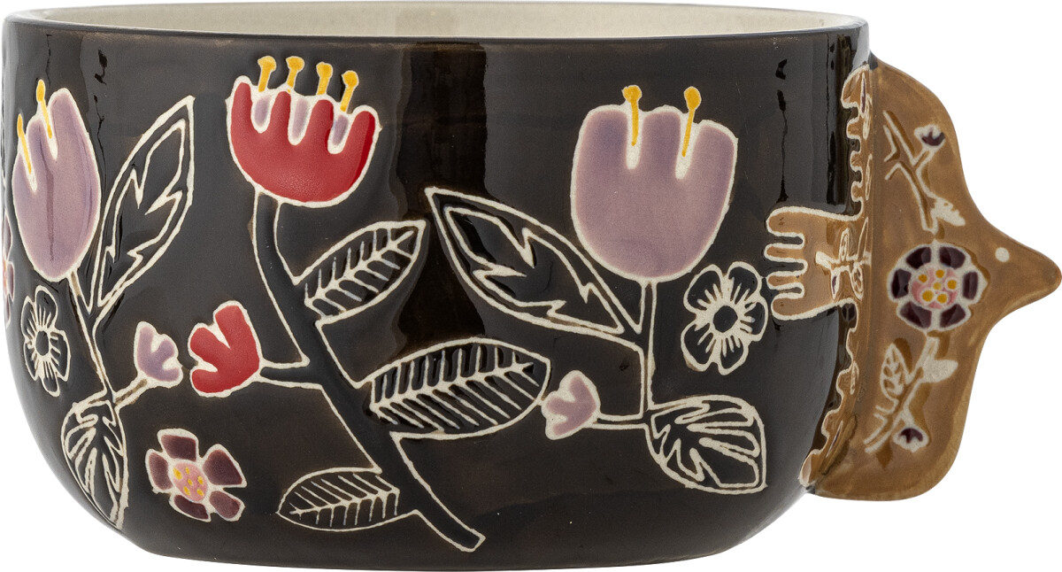 Bloomingville - Vivielle Skåle - Blomster - Ø 13 Cm - Stentøj - 4 Stk