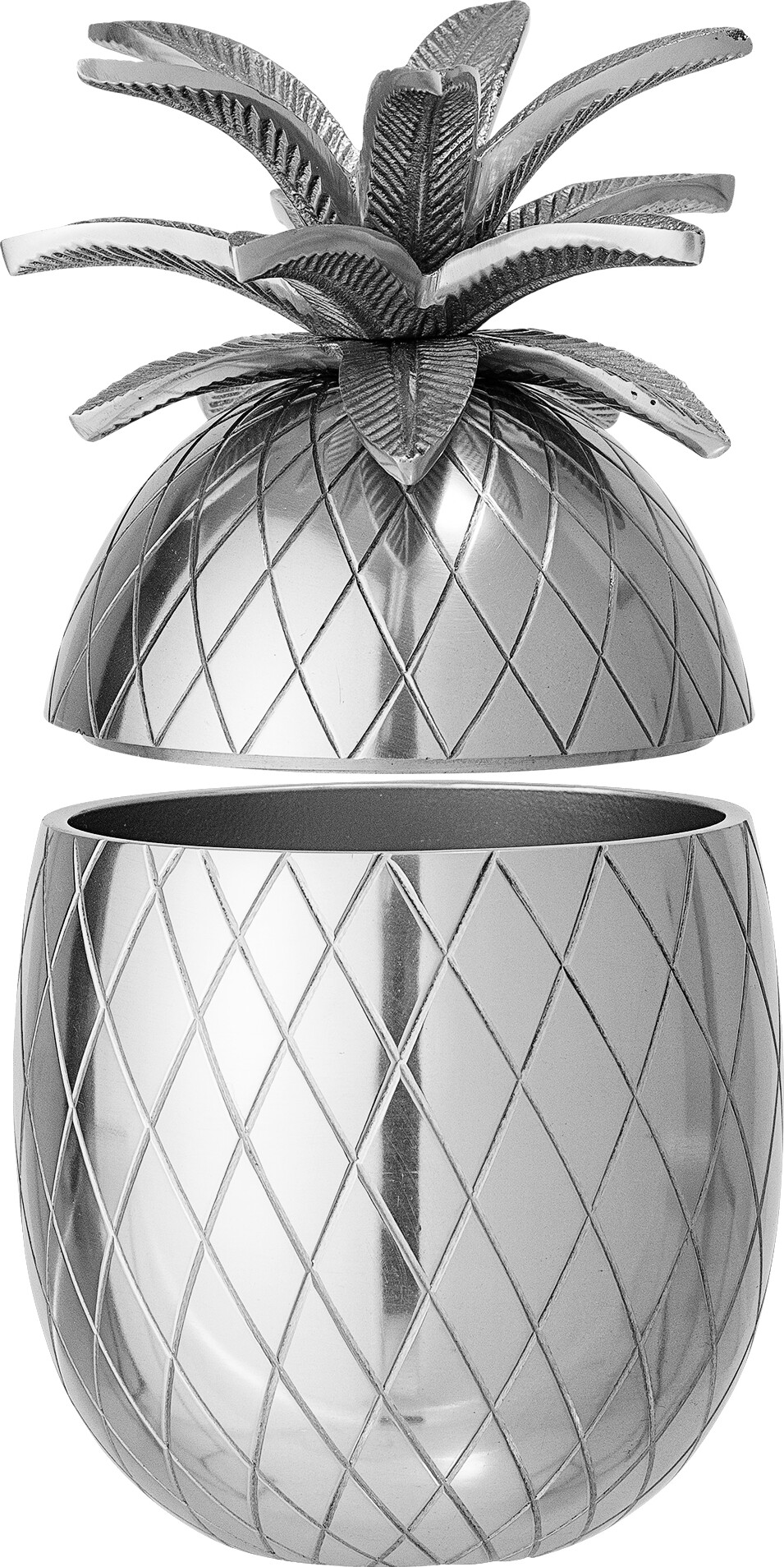 Bloomingville - Ananas Isspand Med Låg - Yuichi - Sølv - Aluminium