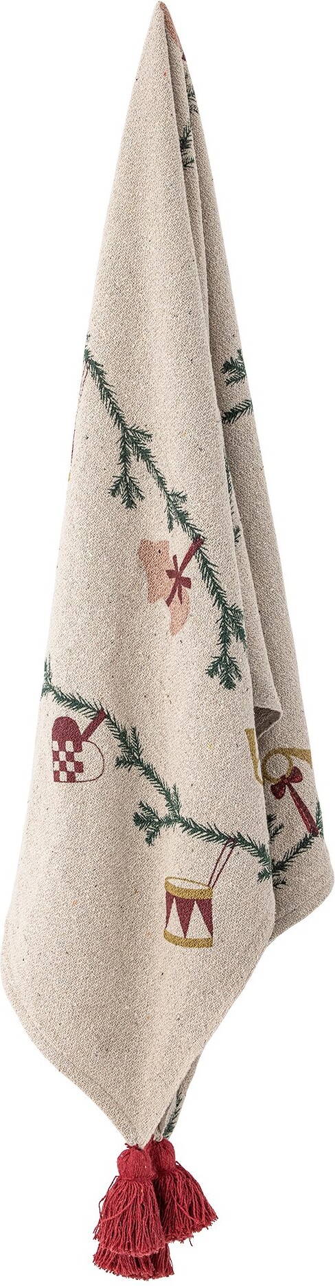 Bloomingville - Yule Plaid - Natur - Genanvendt Bomuld - 130X160 Cm