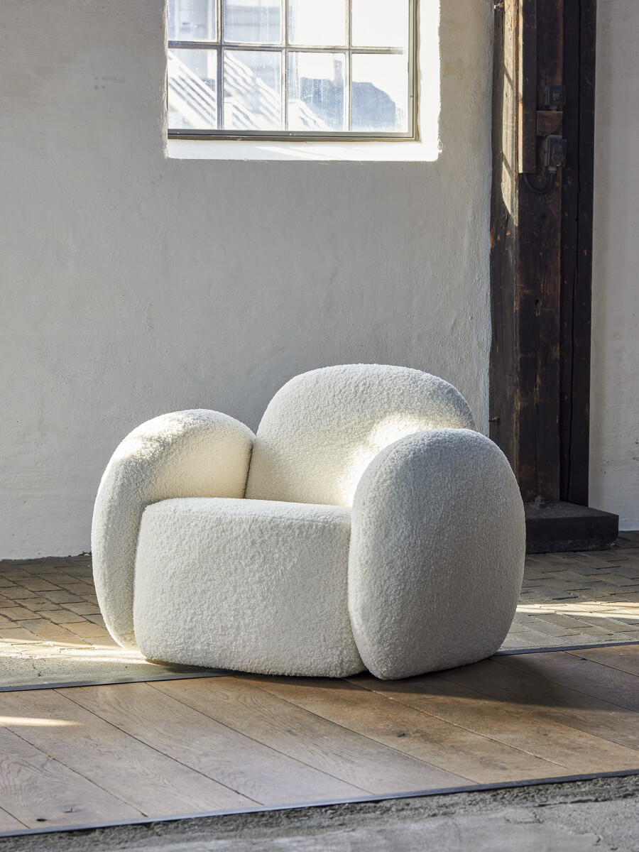 Bloomingville - Zanno Loungestol - Hvid - Fscmix - Pine