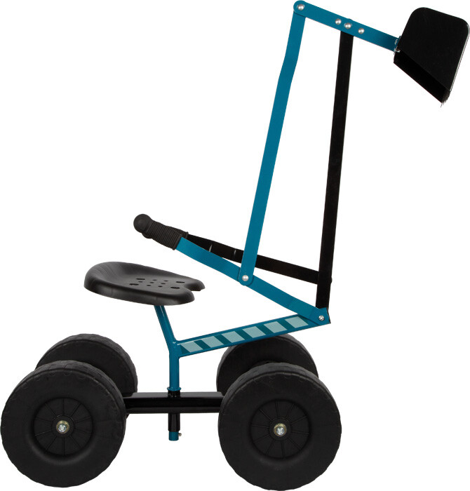 Blue Excavator With Wheels