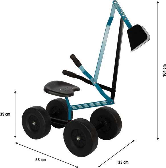 Blue Excavator With Wheels
