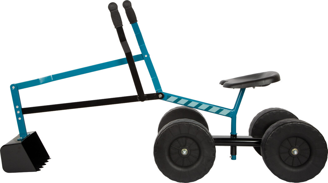 Blue Excavator With Wheels