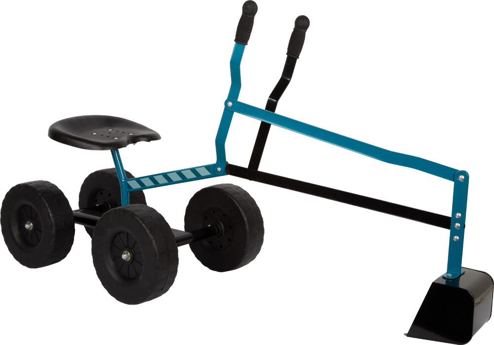 Blue Excavator With Wheels