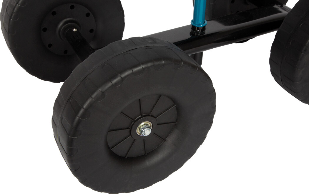 Blue Excavator With Wheels
