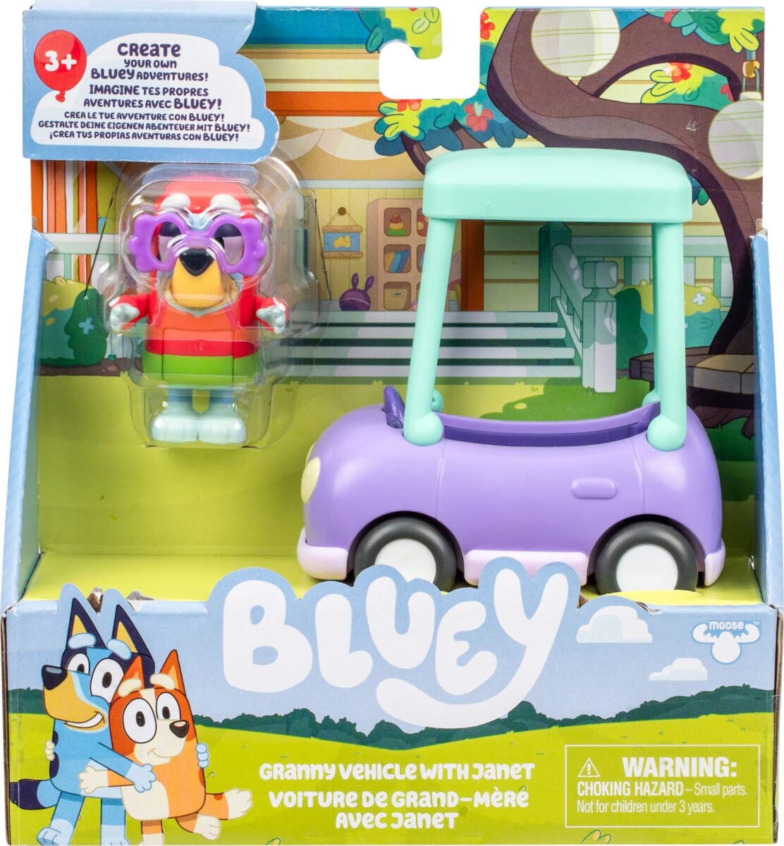 Bluey - Granny Vehicle With Janet - Bedstemor Bil Med Figur