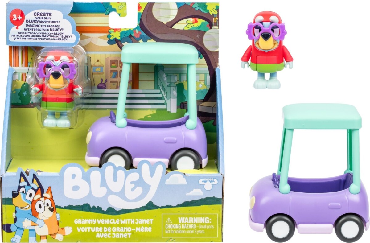 Bluey - Granny Vehicle With Janet - Bedstemor Bil Med Figur
