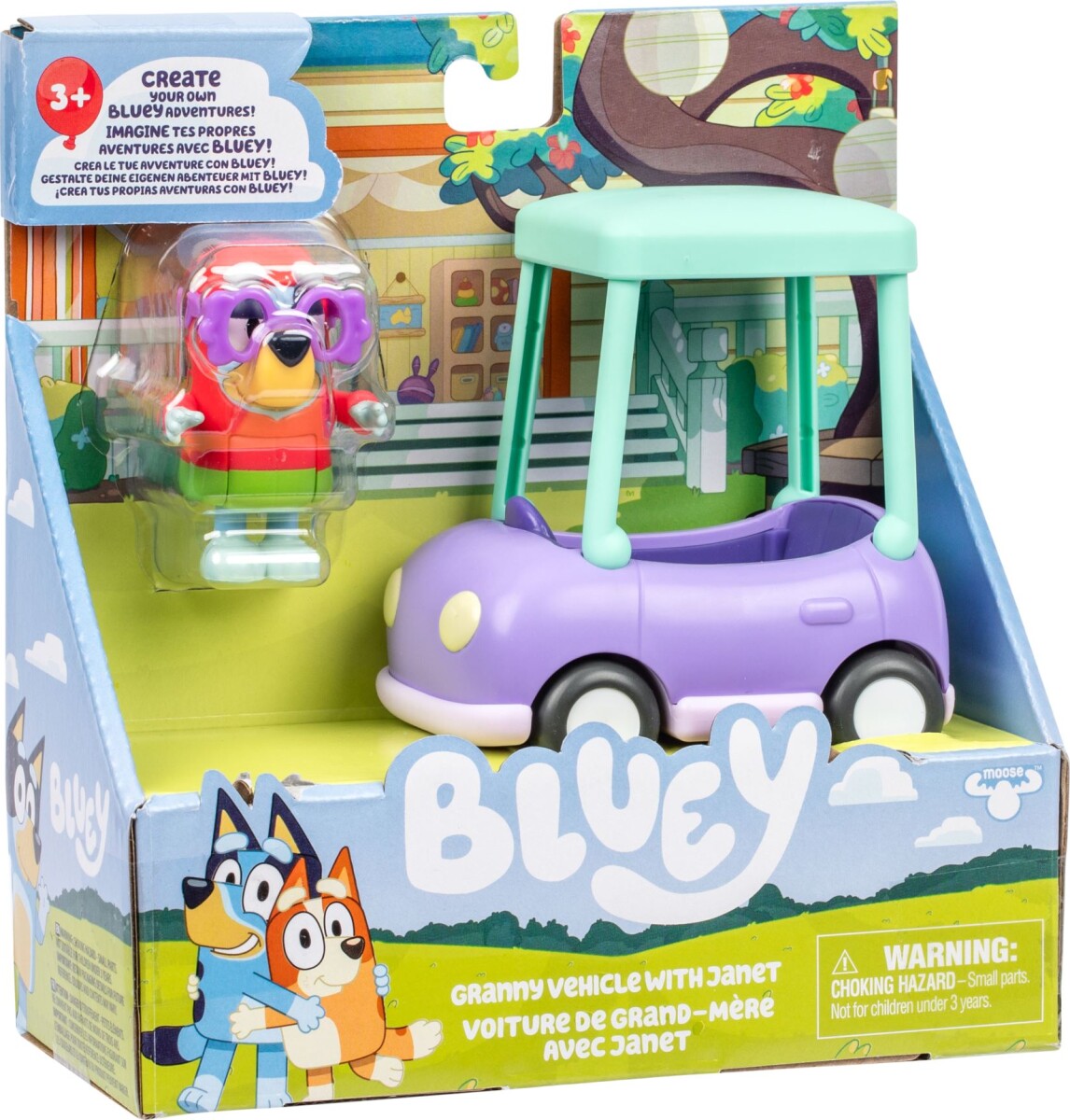 Bluey - Granny Vehicle With Janet - Bedstemor Bil Med Figur