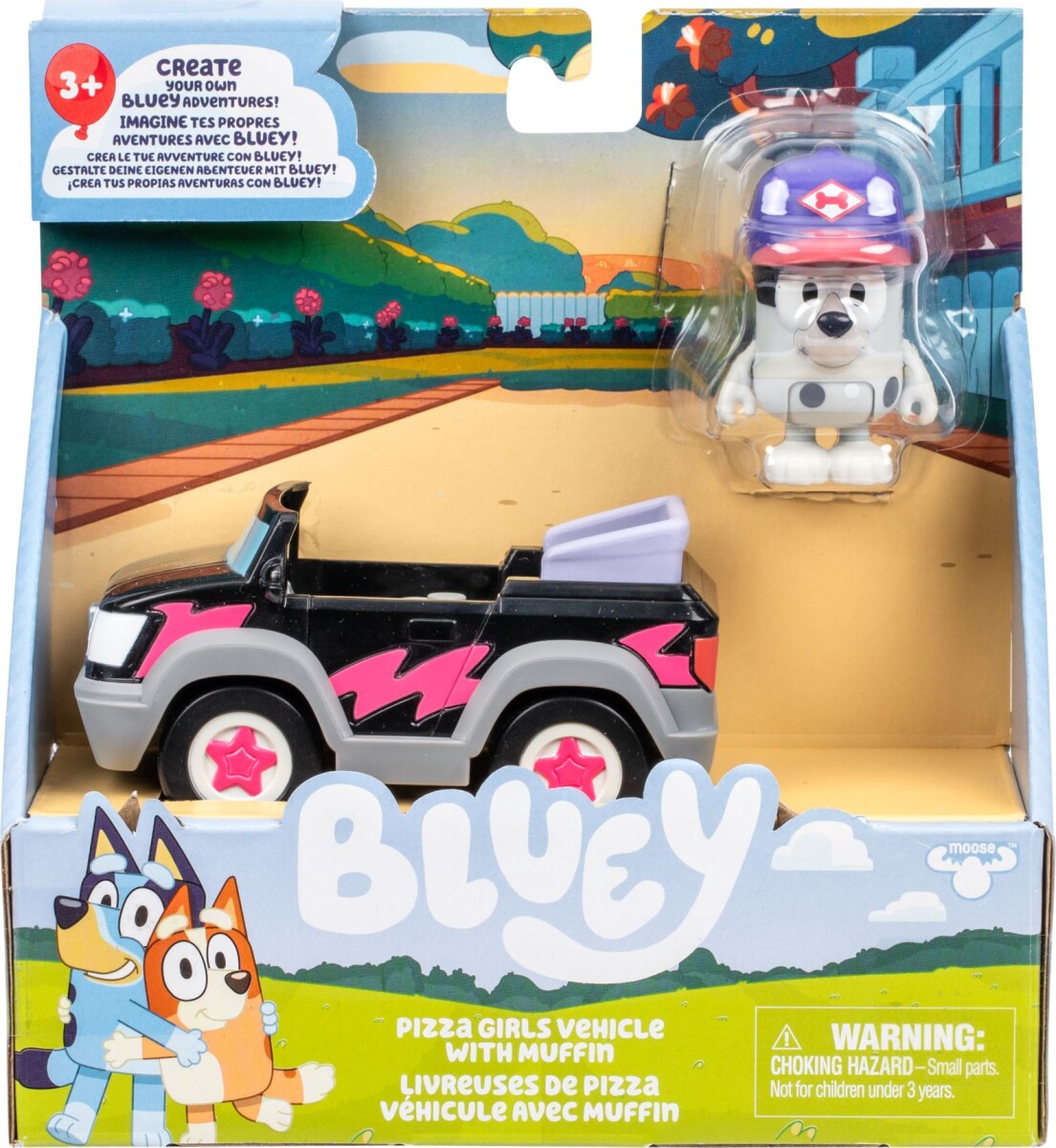 Bluey - Pizza Girls Vehicle With Muffin - Bil Med Figur