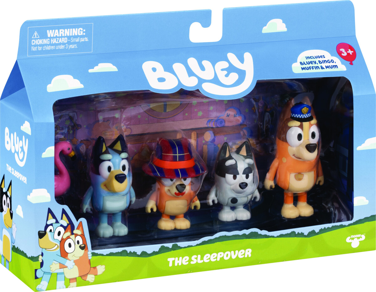 Bluey - Figurer 4 Pk Overnatningsfest