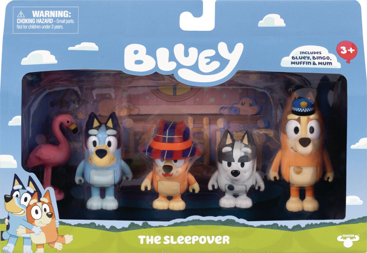 Bluey - Figurer 4 Pk Overnatningsfest