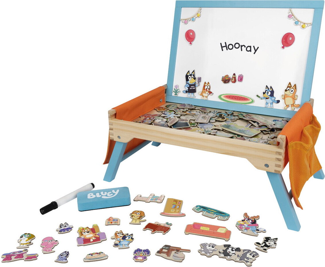 Bluey - Whiteboard Og Magnettavle Til Børn - Inkl 100 Magneter