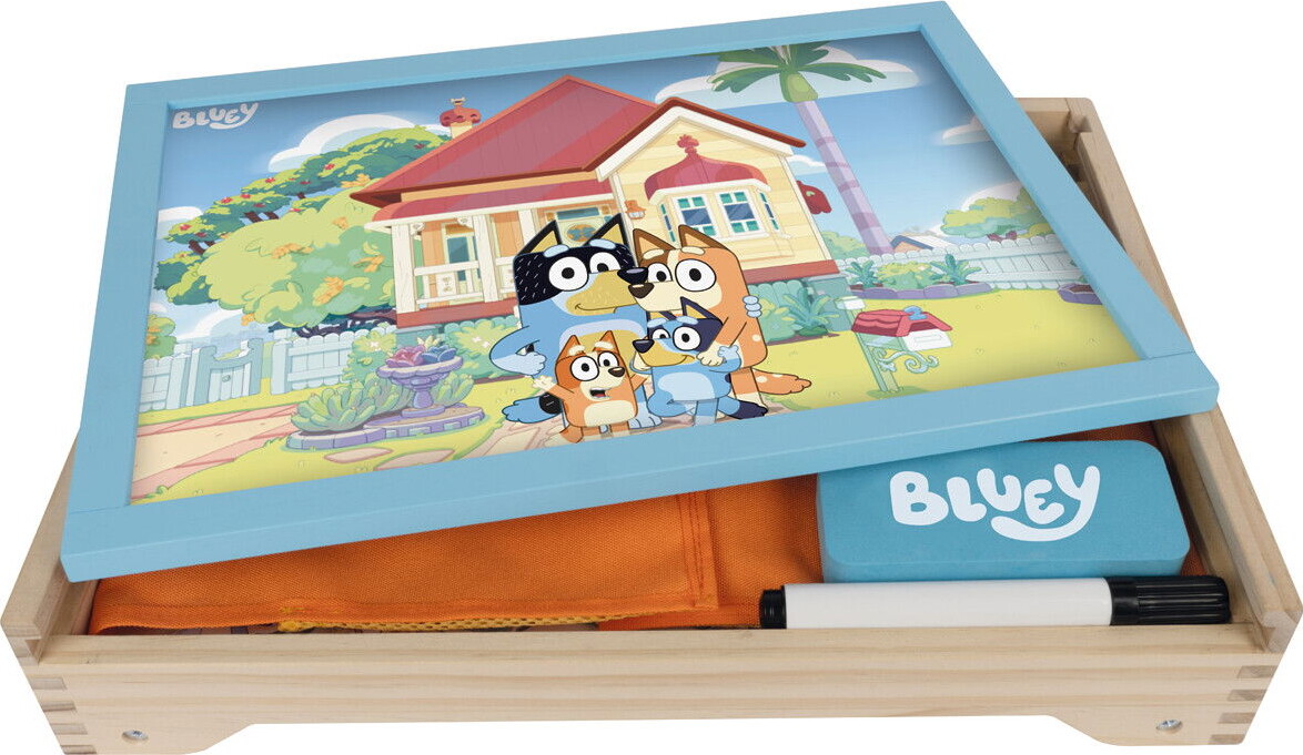 Bluey - Whiteboard Og Magnettavle Til Børn - Inkl 100 Magneter