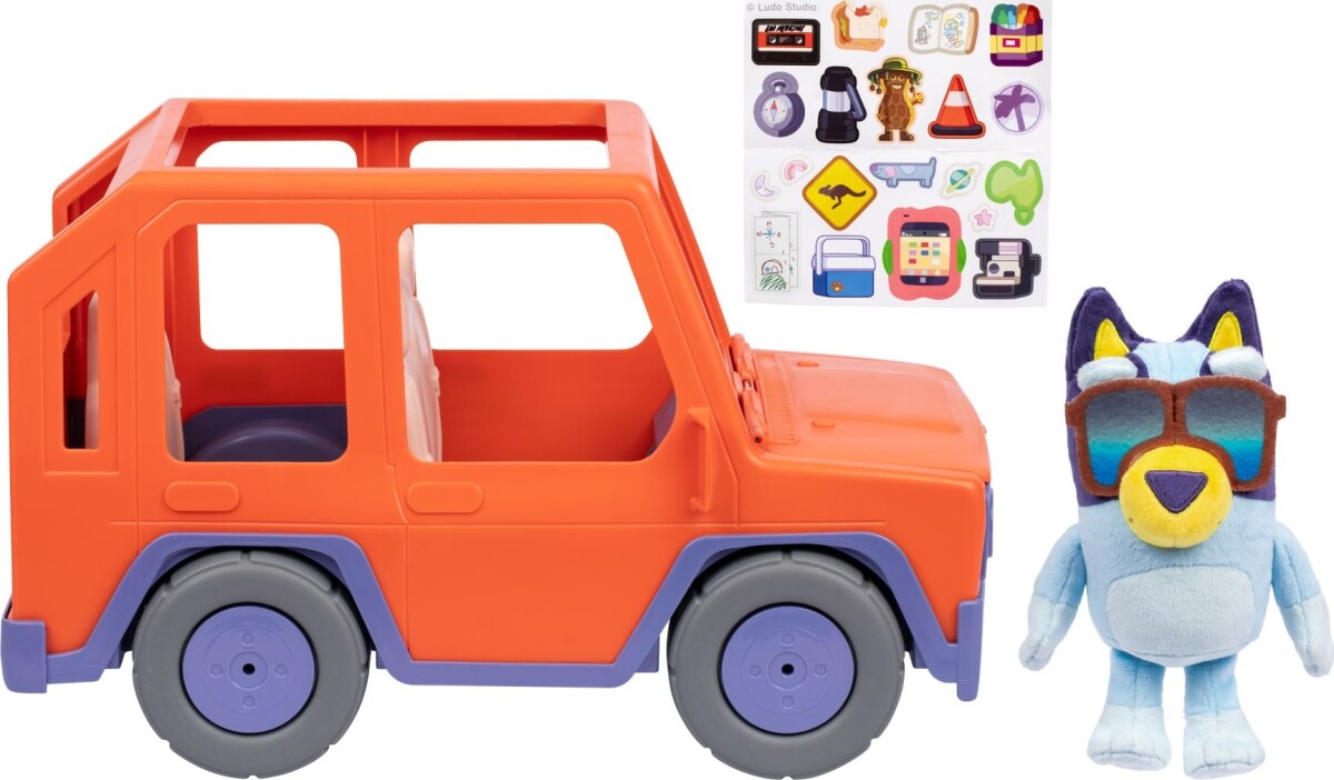 Moose - Bluey Bamse Og Stor Heeler Familiebil Legesæt