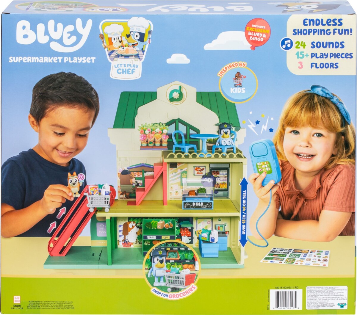 Bluey - Supermarket Playset - Let S Play Chef - Legesæt