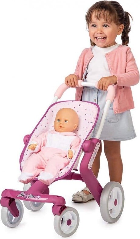 Dukkevogn - Klapvogn Til Dukke - Lilla - Smoby Baby Nurse