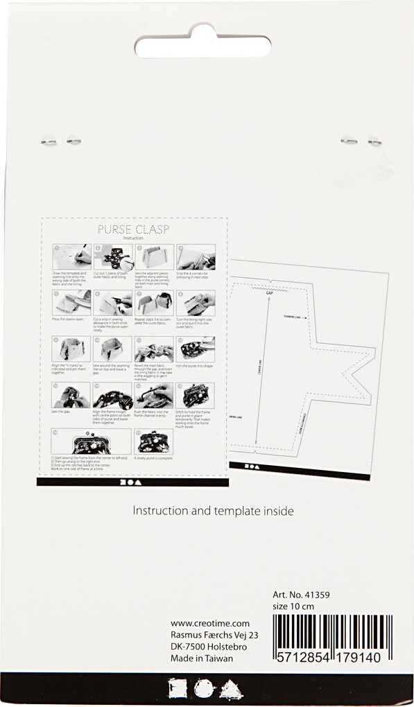 Bøjle Til Pung - Str 10 Cm - Mørk Grå Metallic - 1 Stk