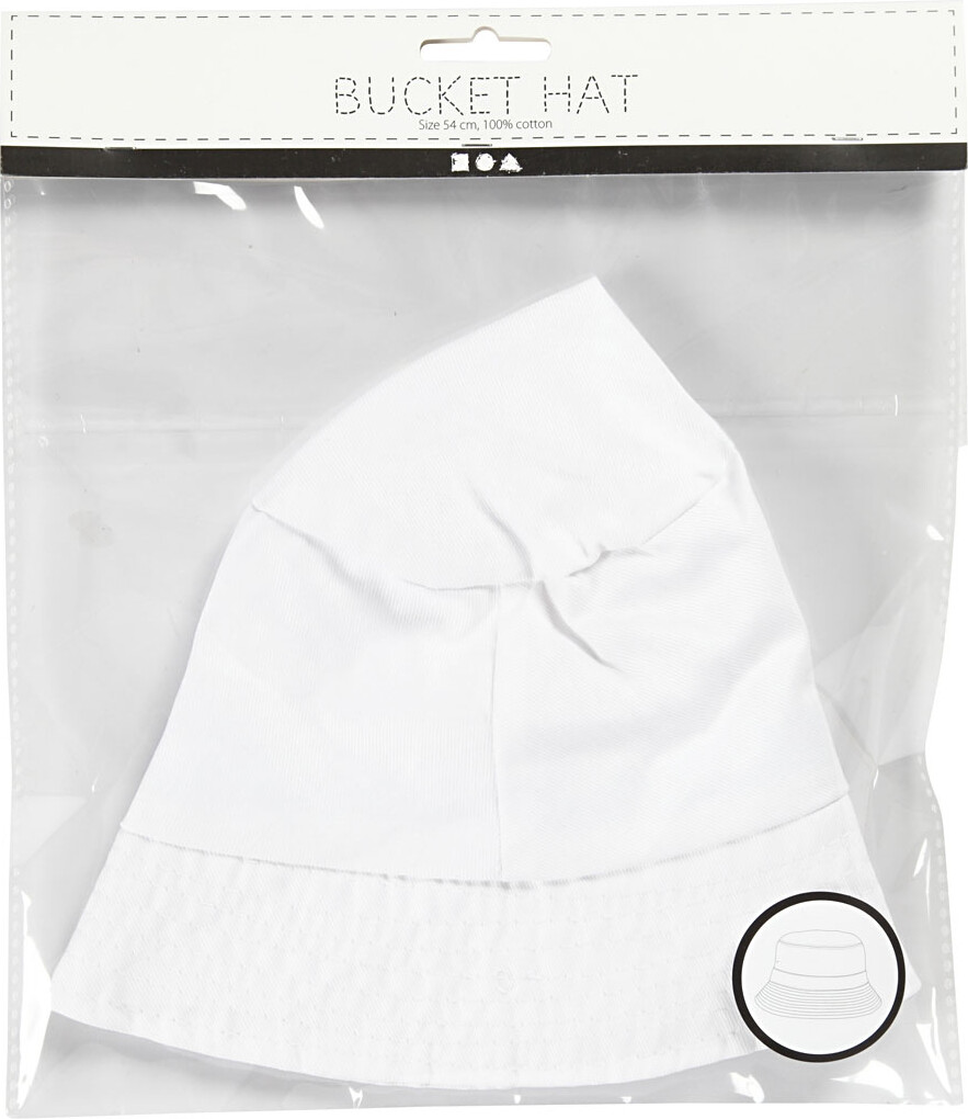 Bøllehat - Str 58 Cm - Hvid - 1 Stk