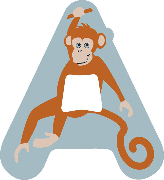 Dyrebogstaver I Træ - A - Small Foot - Assorteret