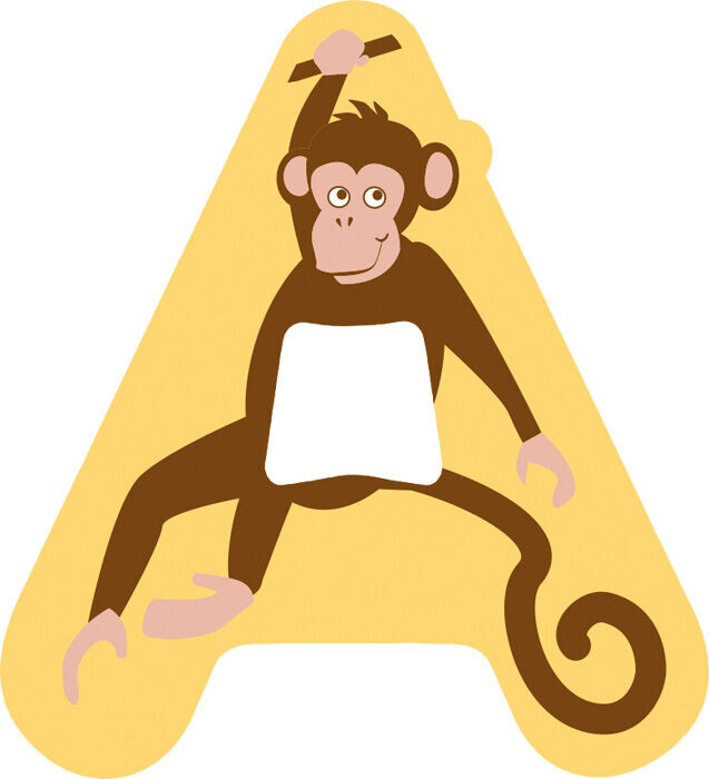 Dyrebogstaver I Træ - A - Small Foot - Assorteret