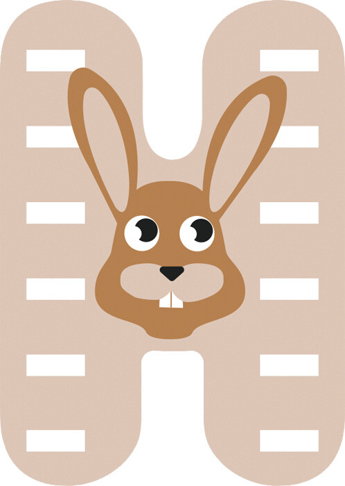 Dyrebogstaver I Træ - H - Small Foot - Assorteret