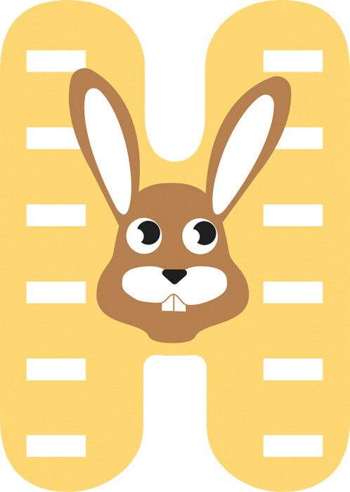 Dyrebogstaver I Træ - H - Small Foot - Assorteret