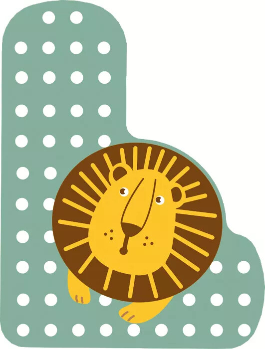 Dyrebogstaver I Træ - L - Small Foot - Assorteret