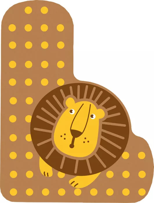 Dyrebogstaver I Træ - L - Small Foot - Assorteret