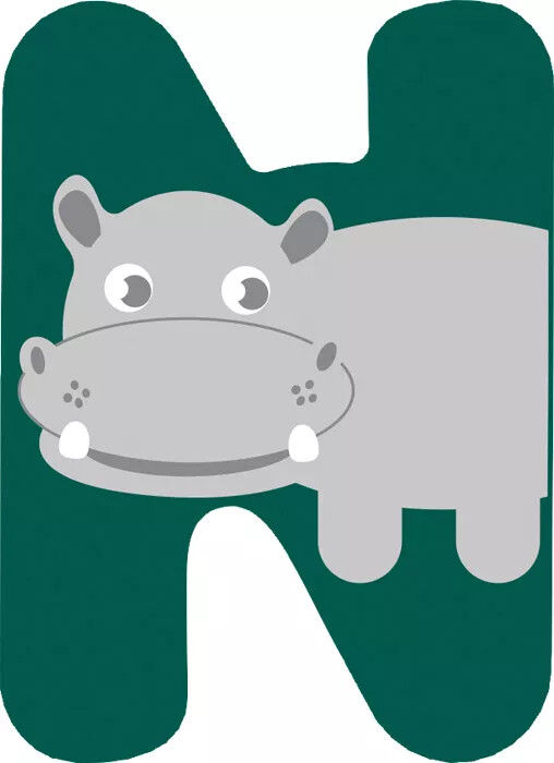 Dyrebogstaver I Træ - N - Small Foot - Assorteret