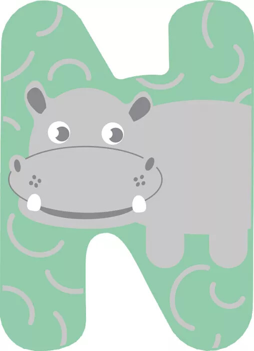 Dyrebogstaver I Træ - N - Small Foot - Assorteret