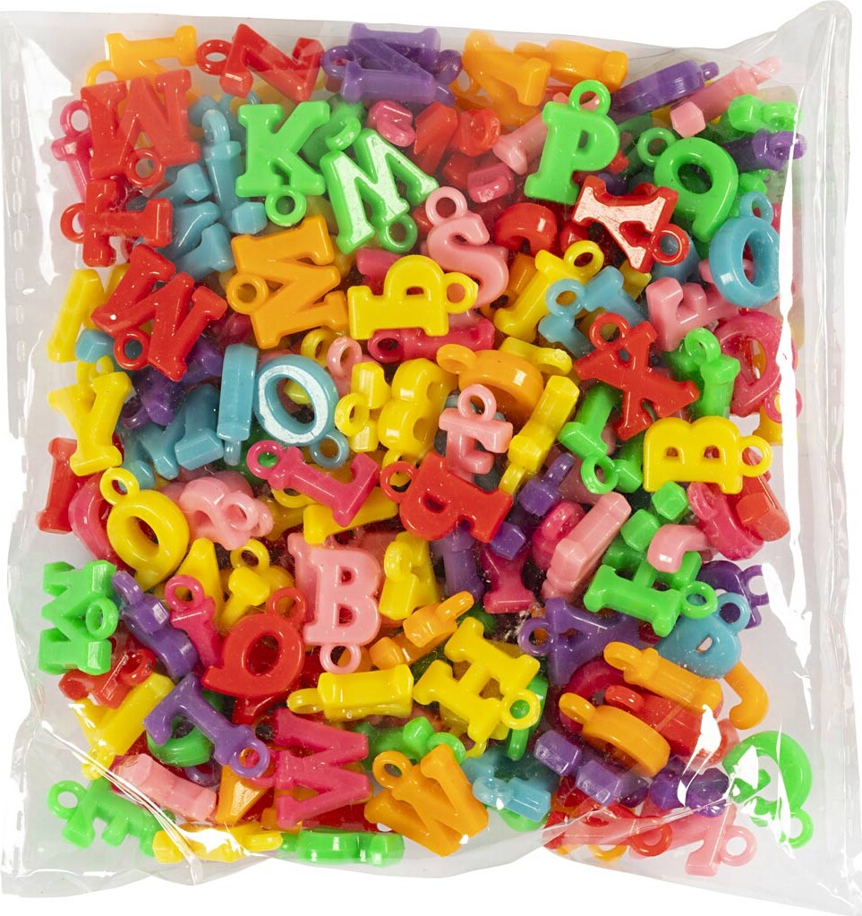 Bogstavperler - Str 1-2 Cm - 50 G