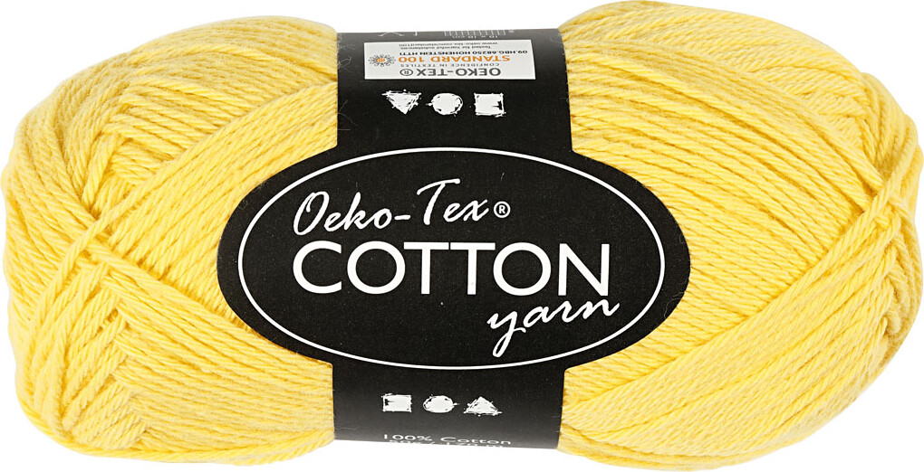 Bomuldsgarn - Nr 84 - Gul - L 170 M - 50 G