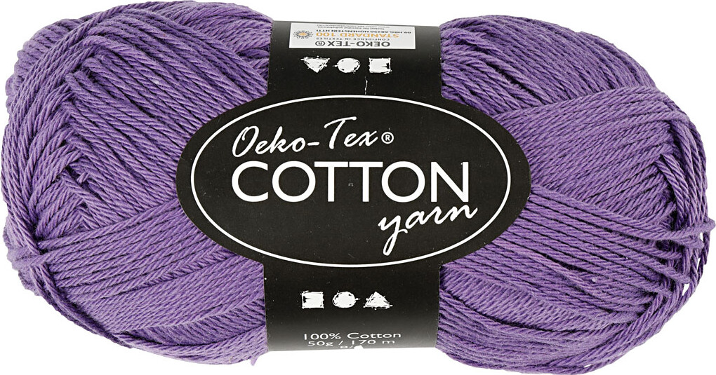 Bomuldsgarn - Nr 84 - Lilla - L 170 M - 50 G