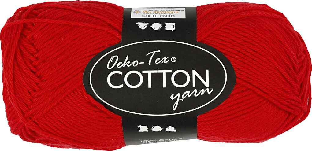 Bomuldsgarn - Nr 84 - Mørk Rød - L 170 M - 50 G