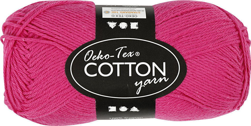 Bomuldsgarn - Nr 84 - Pink - L 170 M - 50 G