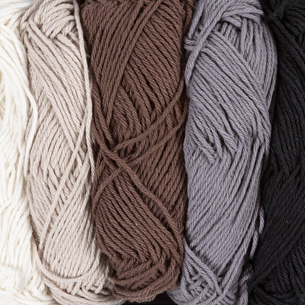 Bomuldsgarn - Nr 84 - L 5X50 M - Naturfarver - 5X20 G