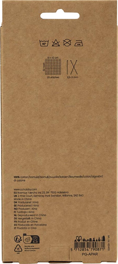 Bomuldsgarn - Nr 84 - L 5X50 M - Naturfarver - 5X20 G