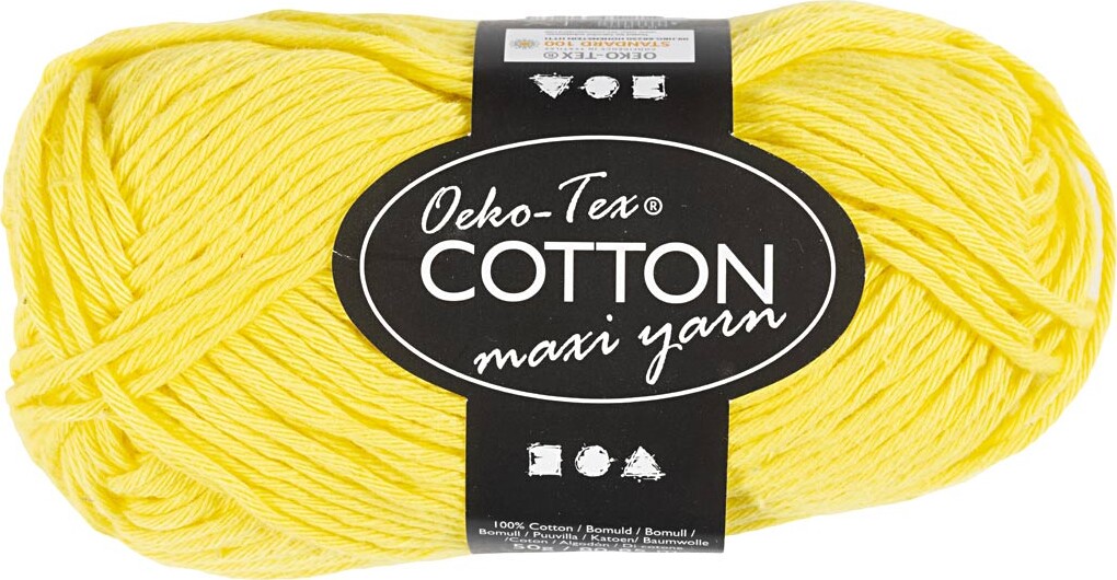 Bomuldsgarn - Nr 88 - Gul - L 80-85 M - 50 G